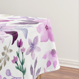 Elegantes Rosa- und Lila-Blumenmuster Tischdecke