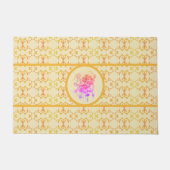 Elegantes Rosa und Lila Blüte Fußmatte (Vorderseite)