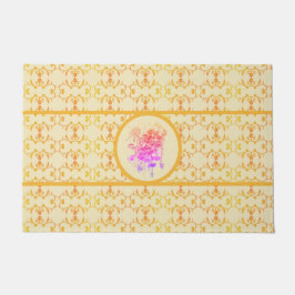 Elegantes Rosa und Lila Blüte Fußmatte