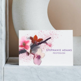 Elegantes Rosa und Lila Kirschblossom Visitenkarte