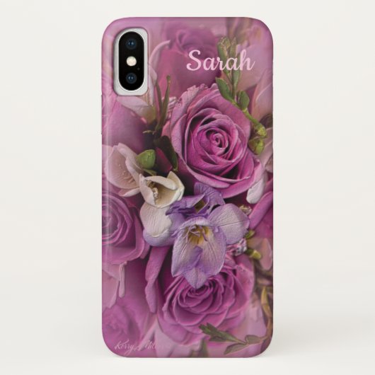 Elegantes Rosa und Lila RosenBouquet Case-Mate iPhone Hülle (Rückseite)