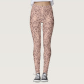 Elegantes rosa und mauve Damask Muster Leggings (Vorderseite)
