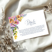 Elegantes Rosa und orangefarbene Blumendetails Begleitkarte