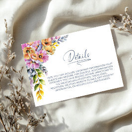 Elegantes Rosa und orangefarbene Blumendetails Begleitkarte