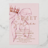 Elegantes Rosa und Rose Gold Sweet 16 Folieneinladung (Vorderseite)