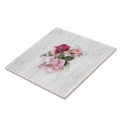 Elegantes Rosa und Rote Rosen auf weißgetünchtes H Fliese (Seite)