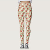 Elegantes Rosa und Rote Rosen Leggings (Vorderseite)