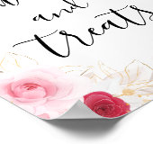 Elegantes Rosa und Rotes Brautparty Poster (Ecke)