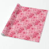 Elegantes rosa und rotes Herz-Umschlagpapier Geschenkpapier (Ungerollt)