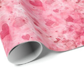 Elegantes rosa und rotes Herz-Umschlagpapier Geschenkpapier (Rolleneckpunkt)