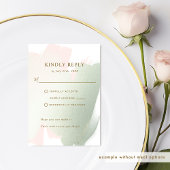 Elegantes Rosa und Sage mit/ohne UAWG RSVP Karte