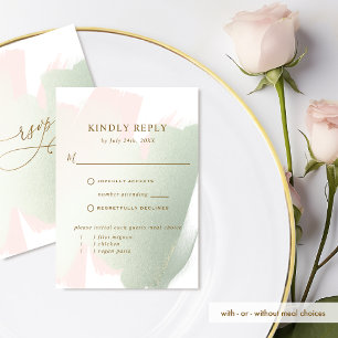 Elegantes Rosa und Sage mit/ohne UAWG RSVP Karte