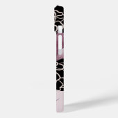 Elegantes Rosa und Schwarz Mit Monogramm Case-Mate iPhone Hülle (Rückseite / Links)