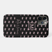 Elegantes Rosa und Schwarz Personalisiert Case-Mate iPhone Hülle (Rückseite (Horizontal))