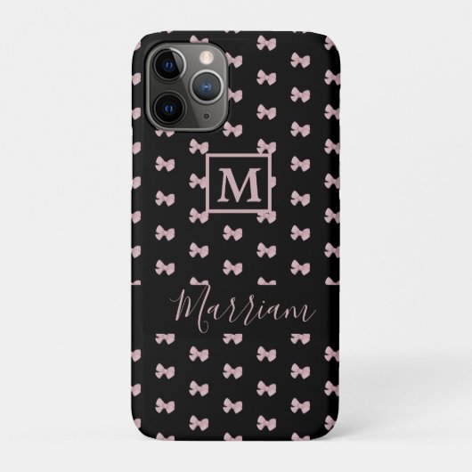 Elegantes Rosa und Schwarz Personalisiert Case-Mate iPhone Hülle (Rückseite)