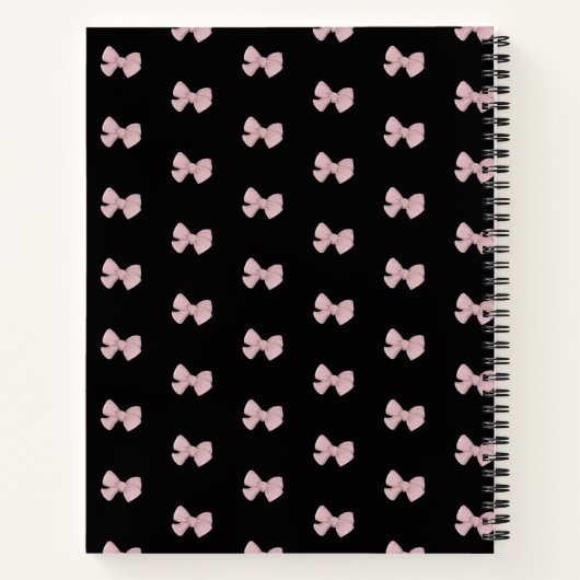 Elegantes Rosa und Schwarz Personalisiert Notizblock (Rückseite)