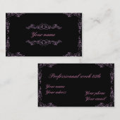 Elegantes rosa und schwarz visitenkarte (Vorne/Hinten)