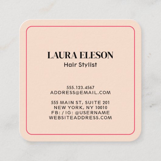 Elegantes Rosa und schwarze Schmetterlinge Frauen Quadratische Visitenkarte (Rückseite)