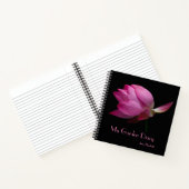 Elegantes rosa und schwarzes botanisches Notebook Notizblock (Innenseite)