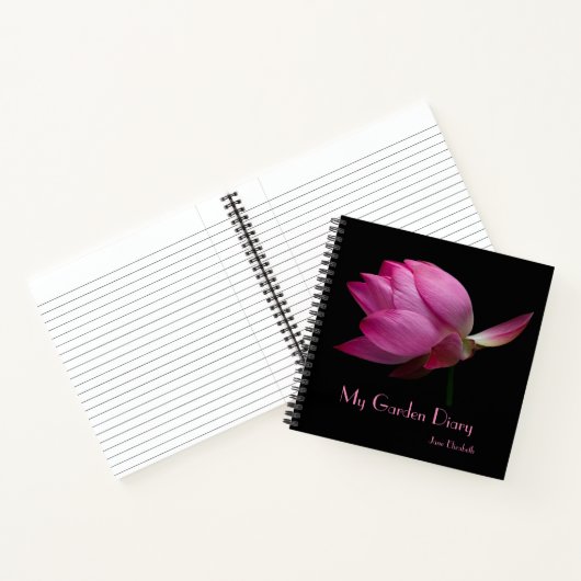 Elegantes rosa und schwarzes botanisches Notebook Notizblock (Innenseite)