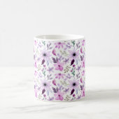 Elegantes rosa und violettes Blumenmuster Kaffeetasse (Mittel)