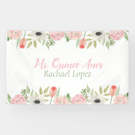 Elegantes Rosa und Weiß Wasserfarben Banner