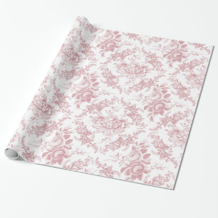 Elegantes rosa und weiße Blumentoilette Geschenkpapier