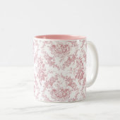 Elegantes rosa und weiße Blumentoilette Zweifarbige Tasse (VorderseiteRechts)