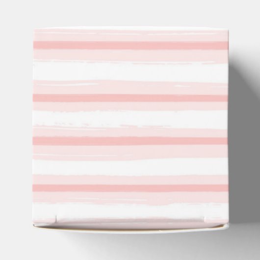 Elegantes rosa und weiße, horizontale Streifen Mus Geschenkschachtel (Oben)