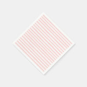 Elegantes rosa und weiße, horizontale Streifen Mus Serviette (Ecke)