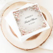 Elegantes Rosa und Weiße Perlen Brautparty Serviette