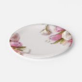 Elegantes rosa und weißer Frühlings-BlumenAquarell Pappteller (Schrägansicht)