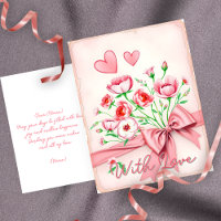 Elegantes rosa und weißes BlumenBouquet mit Herz