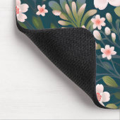 Elegantes rosa und weißes Blumenmuster Mousepad (Ecke)