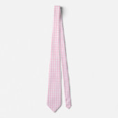 Elegantes rosa und weißes Gingham-Muster Krawatte (Vorderseite)