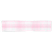 Elegantes rosa und weißes Gingham-Muster Kurzer Tischläufer (Horizontal)