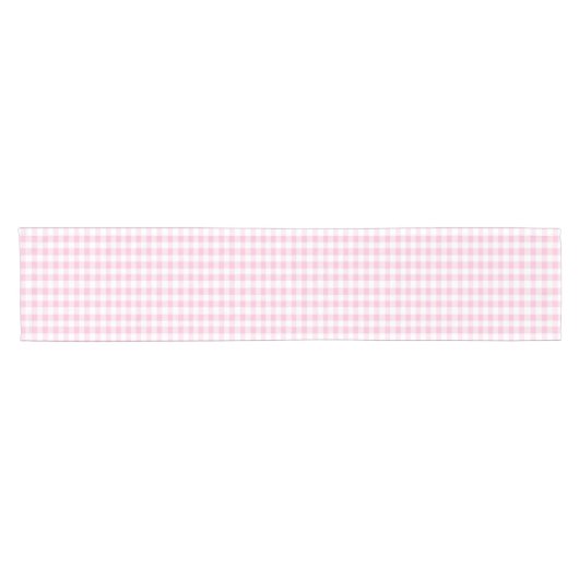Elegantes rosa und weißes Gingham-Muster Kurzer Tischläufer (Horizontal)