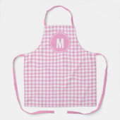 Elegantes rosa und weißes Gingham-Muster Schürze (Vorderseite)