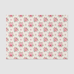 Elegantes rosa und weißes Rosenmuster Seidenpapier