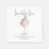 Elegantes Rosa Vino vor Vows Brautparty Serviette (Vorderseite)