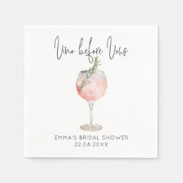 Elegantes Rosa Vino vor Vows Brautparty Serviette