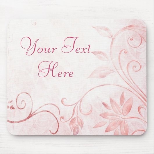Elegantes Rosa Vintag Mousepad (Vorne)