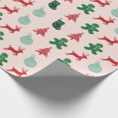 Elegantes Rosa Vintag Retro Weihnachten Geschenkpapier (Ecke)