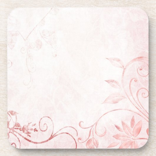 Elegantes Rosa Vintag Untersetzer (Vorderseite)