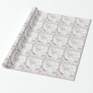 Elegantes rosa Vintage-Babyshower-Geschenkpapier Geschenkpapier