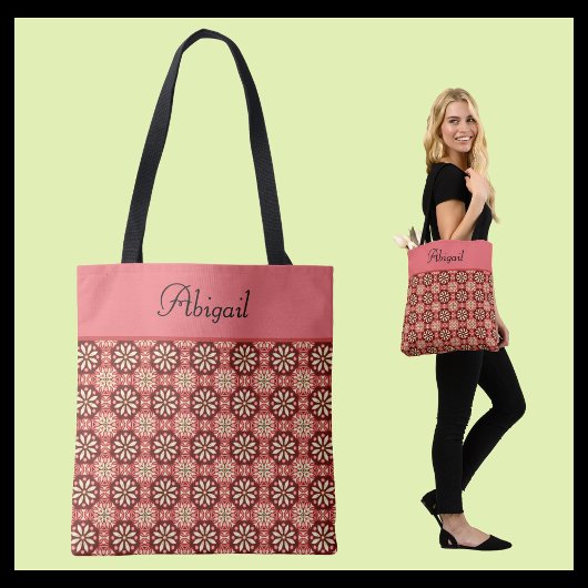Elegantes rosa Vintage-Blumenmuster Tasche