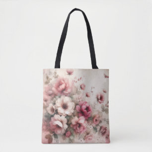 Elegantes rosa vintage-inspiriertes Wasserfarben-B Tasche