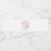 Elegantes rosa Wappen Erstkommunion Wasserflaschenetikett (Einzelnes Label)