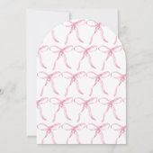 Elegantes, rosa Wappen mit Bows Einladung (Rückseite)