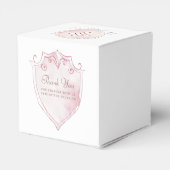 Elegantes rosa Wappen Taufe Cube Geschenkschachtel (Rückseite)